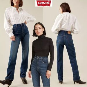 Levi's Premium 70'S High Rise Slim Straight Women’s Jeans Dark Wash Zip Fly 26
